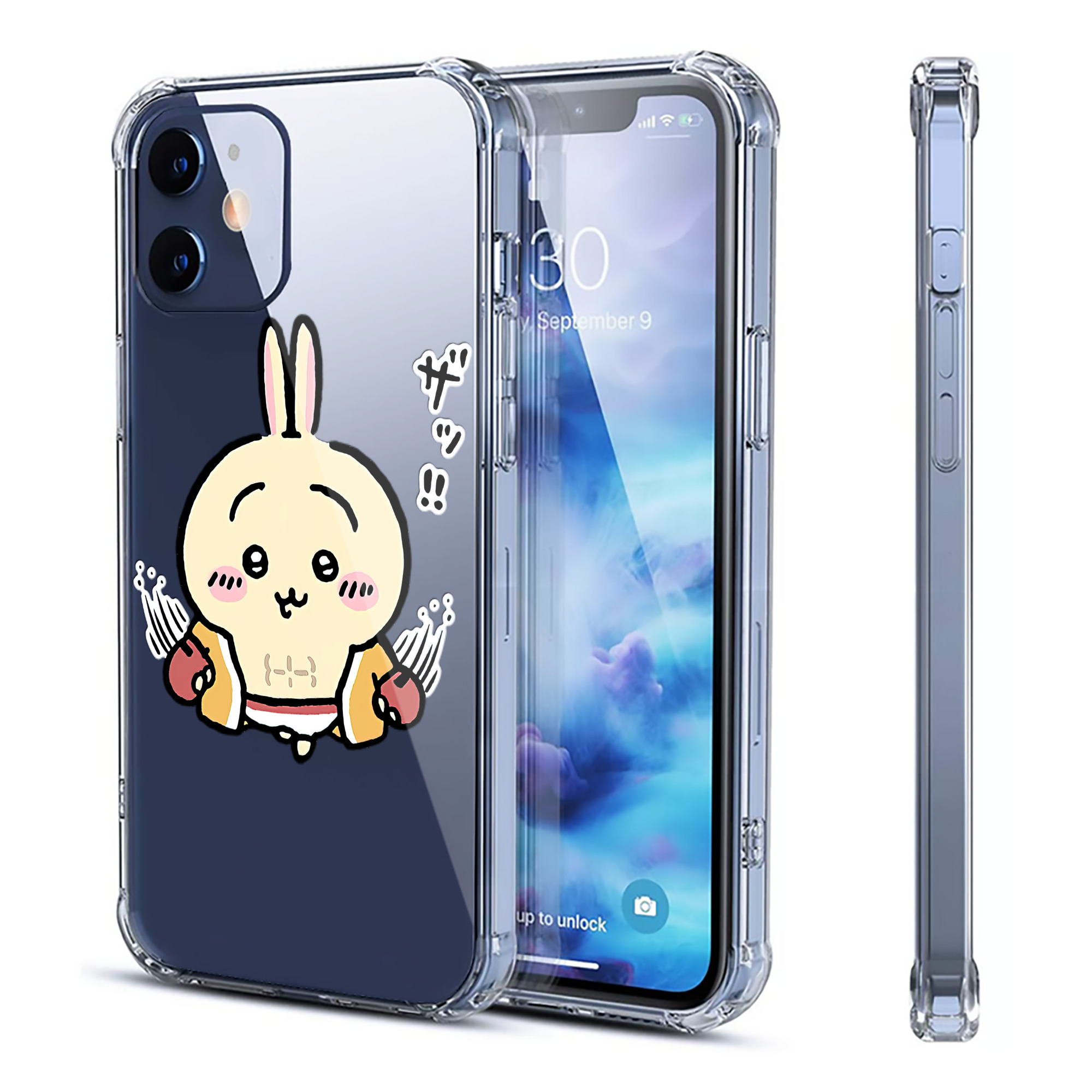 （画像用） ちいかわ うさぎ Chii-kawa usagi 【iPhone 12シリーズ対応】透明スマホケース（クリアソフトケース）